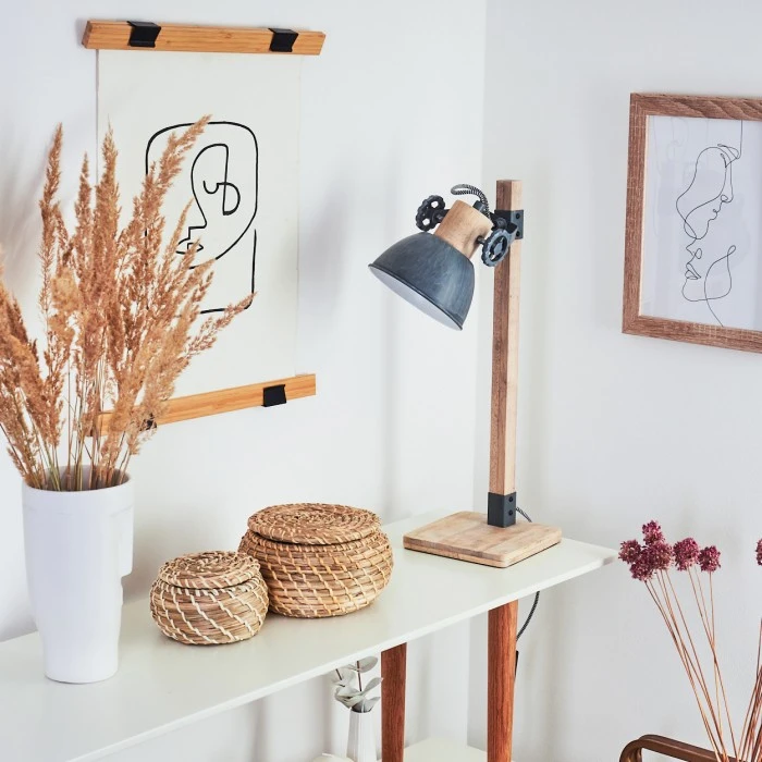 Hofstein Orny Tischleuchte Grau, Naturfarben, 1-flammig 12 Hofstein Orny Tischleuchte Grau, Naturfarben, 1-flammig – Bild 10