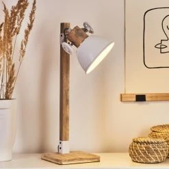 Hofstein Orny Tischleuchte Weiß, Naturfarben, 1-flammig -Günstiges Tischlampen Geschäft orny tischleuchte h3451786 7