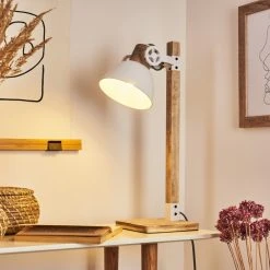 Hofstein Orny Tischleuchte Weiß, Naturfarben, 1-flammig -Günstiges Tischlampen Geschäft orny tischleuchte h3451786 9