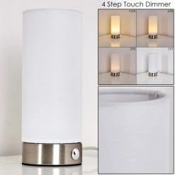 Hofstein Osogna Tischleuchte LED Nickel-Matt, 1-flammig