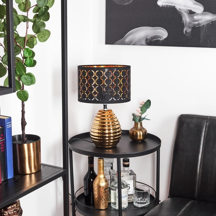 Hofstein Osorno Tischleuchte Gold, 1-flammig 4 Hofstein Osorno Tischleuchte Gold, 1-flammig – Bild 2