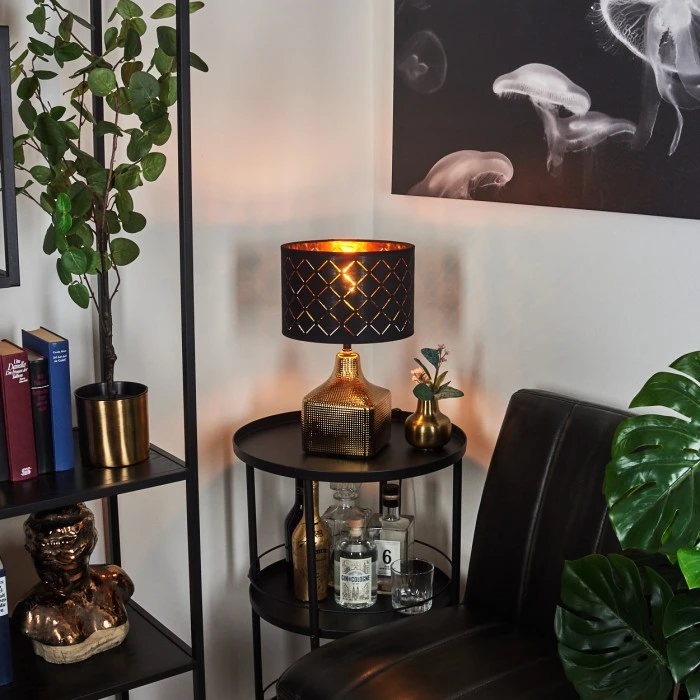 Hofstein Osorno Tischleuchte Gold, 1-flammig 11 Hofstein Osorno Tischleuchte Gold, 1-flammig – Bild 9