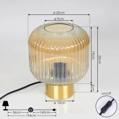 Hofstein Paeni Tischleuchte Bernsteinfarben, 1-flammig 15 Hofstein Paeni Tischleuchte Bernsteinfarben, 1-flammig -Günstiges Tischlampen Geschäft paeni tischleuchte h3407295 3
