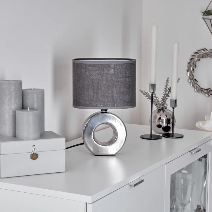 Hofstein Pagade Tischleuchte Silber, 1-flammig 4 Hofstein Pagade Tischleuchte Silber, 1-flammig – Bild 2