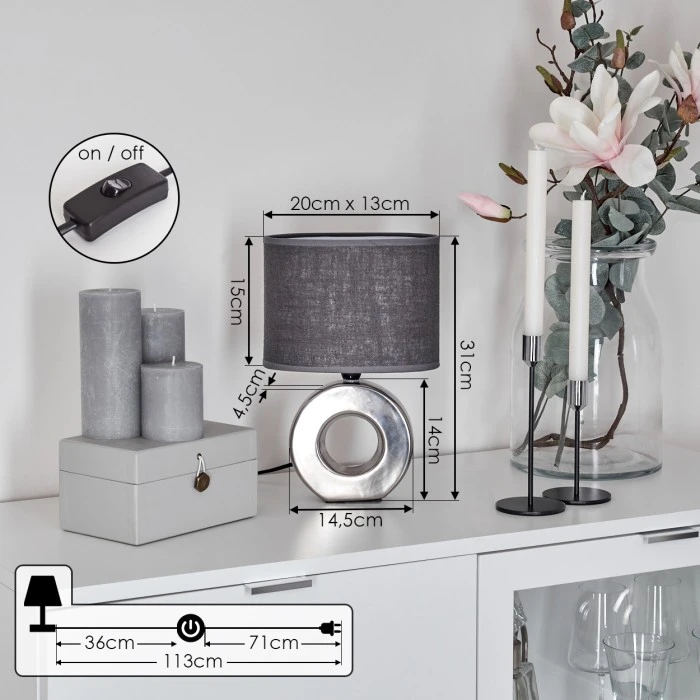 Hofstein Pagade Tischleuchte Silber, 1-flammig 6 Hofstein Pagade Tischleuchte Silber, 1-flammig – Bild 4