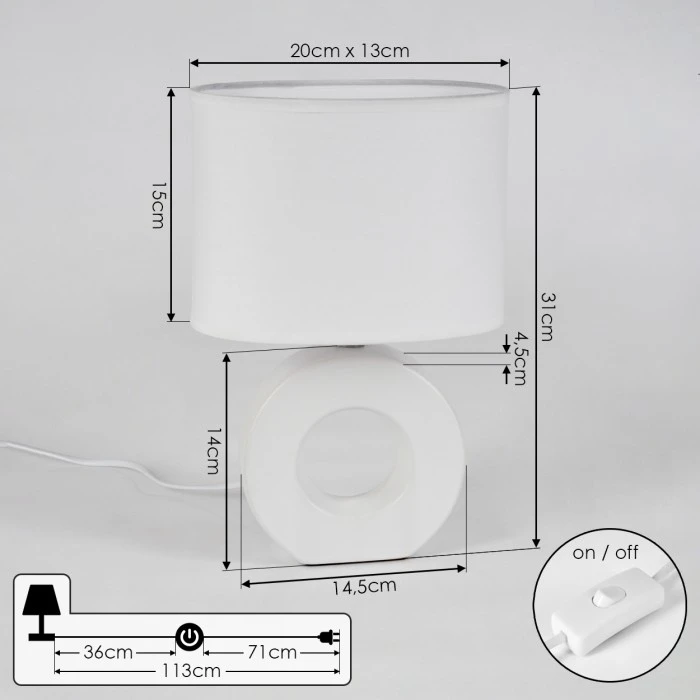 Hofstein Pagade Tischleuchte Weiß, 1-flammig 6 Hofstein Pagade Tischleuchte Weiß, 1-flammig – Bild 4