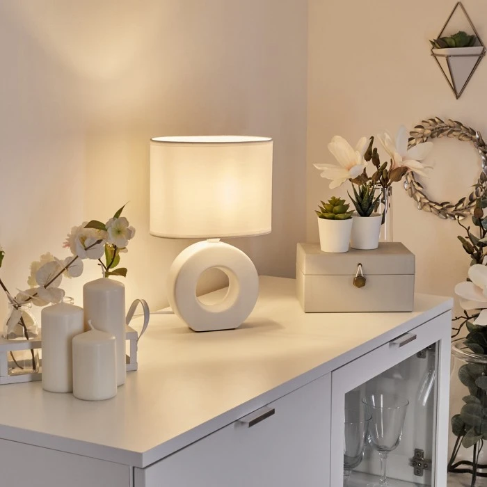 Hofstein Pagade Tischleuchte Weiß, 1-flammig 11 Hofstein Pagade Tischleuchte Weiß, 1-flammig – Bild 9