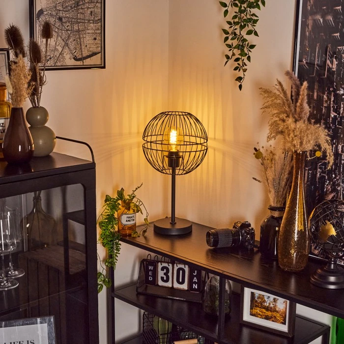 Hofstein Pampanillo Tischleuchte Schwarz, 1-flammig 11 Hofstein Pampanillo Tischleuchte Schwarz, 1-flammig – Bild 9