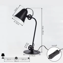 Hofstein Pany Tischleuchte Schwarz, 1-flammig -Günstiges Tischlampen Geschäft pany tischleuchte h3412169 3