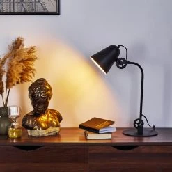 Hofstein Pany Tischleuchte Schwarz, 1-flammig -Günstiges Tischlampen Geschäft pany tischleuchte h3412169 6