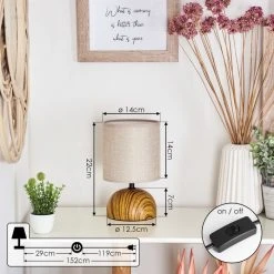 Hofstein Passila Tischleuchte Holzoptik, 1-flammig -Günstiges Tischlampen Geschäft passila tischleuchte h3595138 3