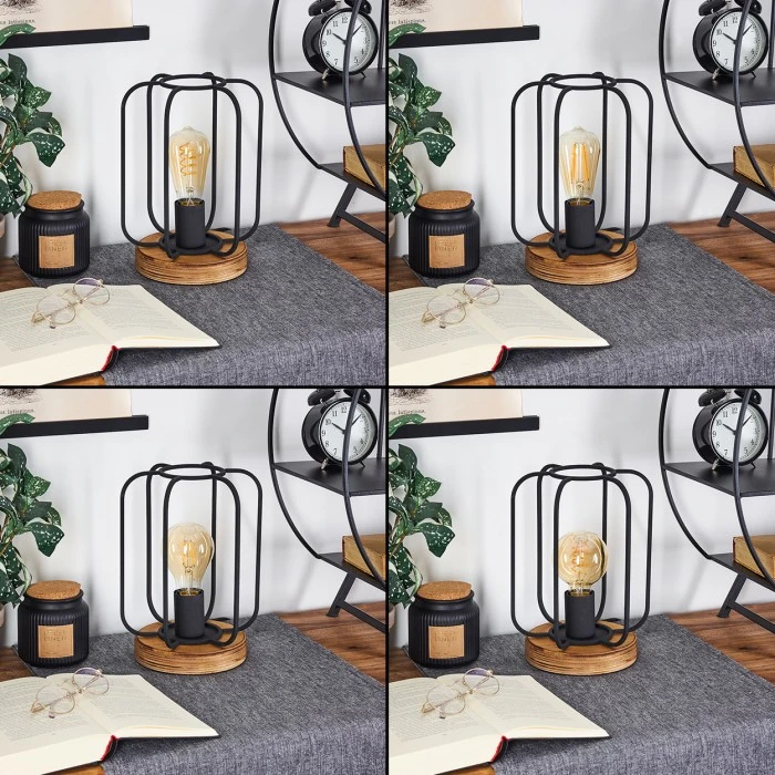 Hofstein Pasteur Tischleuchte Schwarz, Naturfarben, 1-flammig 4 Hofstein Pasteur Tischleuchte Schwarz, Naturfarben, 1-flammig – Bild 2