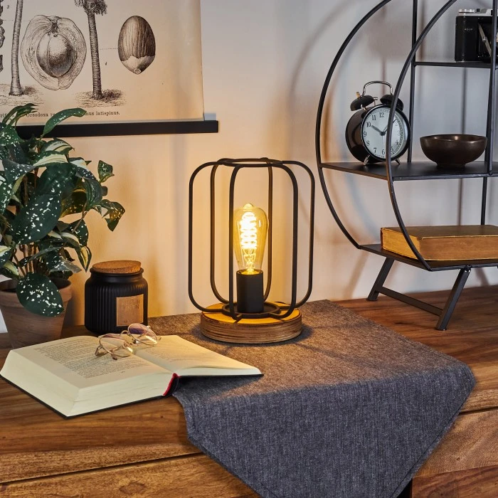 Hofstein Pasteur Tischleuchte Schwarz, Naturfarben, 1-flammig 9 Hofstein Pasteur Tischleuchte Schwarz, Naturfarben, 1-flammig – Bild 7