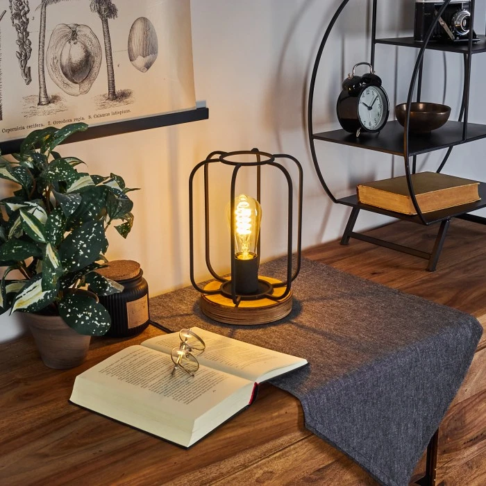 Hofstein Pasteur Tischleuchte Schwarz, Naturfarben, 1-flammig 11 Hofstein Pasteur Tischleuchte Schwarz, Naturfarben, 1-flammig – Bild 9