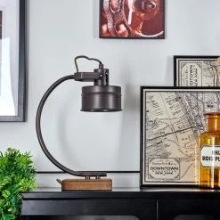 Hofstein Pehefito Tischleuchte Schwarz, Grau, Holz dunkel, 1-flammig -Günstiges Tischlampen Geschäft pehefito tischleuchte h3444634 11