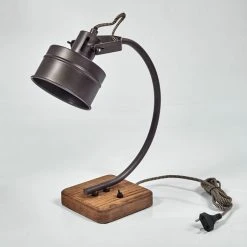 Hofstein Pehefito Tischleuchte Schwarz, Grau, Holz dunkel, 1-flammig -Günstiges Tischlampen Geschäft pehefito tischleuchte h3444634 4