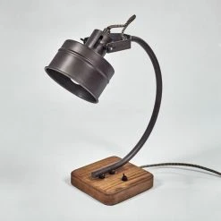 Hofstein Pehefito Tischleuchte Schwarz, Grau, Holz dunkel, 1-flammig -Günstiges Tischlampen Geschäft pehefito tischleuchte h3444634 7