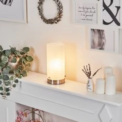 Hofstein Peman Tischleuchte LED Nickel-Matt, 1-flammig