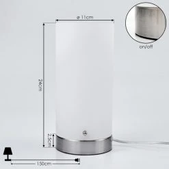 Hofstein Peman Tischleuchte LED Nickel-Matt, 1-flammig -Günstiges Tischlampen Geschäft peman tischleuchte h3562970 3