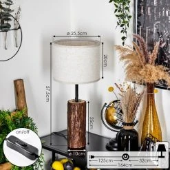 Hofstein Perdigueira Tischleuchte Schwarz, Naturfarben, 1-flammig -Günstiges Tischlampen Geschäft perdigueira tischleuchte h3596715 3