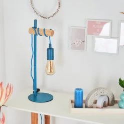 Hofstein Picmy Tischleuchte Blau, Naturfarben, 1-flammig -Günstiges Tischlampen Geschäft picmy tischleuchte h3451236 11