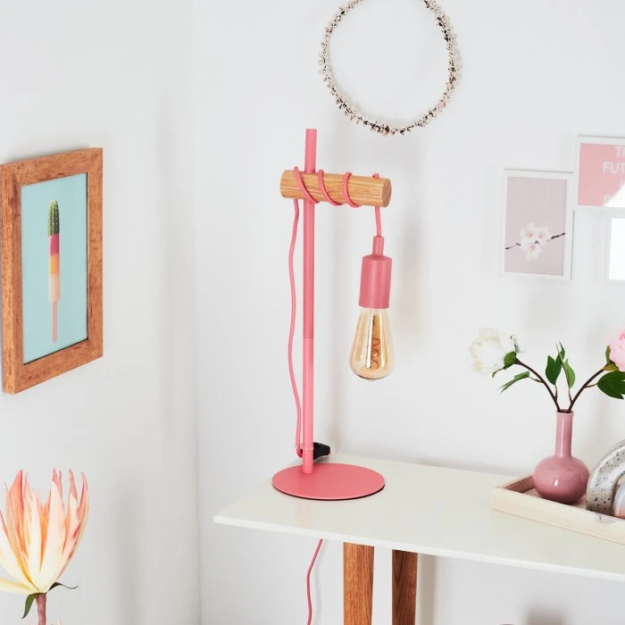 Hofstein Picmy Tischleuchte Pink, Naturfarben, 1-flammig 14 Hofstein Picmy Tischleuchte Pink, Naturfarben, 1-flammig – Bild 12