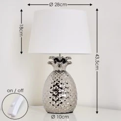 Hofstein Pina Tischleuchte Weiß, 1-flammig -Günstiges Tischlampen Geschäft pina tischleuchte h3282137 do1 1