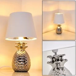 Hofstein Pina Tischleuchte Weiß, 1-flammig