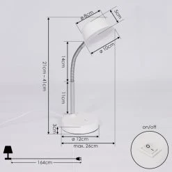 Hofstein Pineda Tischleuchte LED Chrom, Weiß, 1-flammig 17 Hofstein Pineda Tischleuchte LED Chrom, Weiß, 1-flammig -Günstiges Tischlampen Geschäft pineda tischleuchte h3382660 3