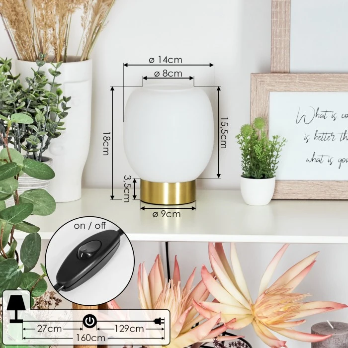 Hofstein Pintacura Tischleuchte Messing, 1-flammig 6 Hofstein Pintacura Tischleuchte Messing, 1-flammig – Bild 4