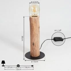 Hofstein Pozos Tischleuchte Schwarz, Naturfarben, 1-flammig -Günstiges Tischlampen Geschäft pozos tischleuchte h3538036 3