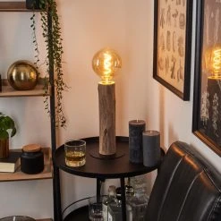 Hofstein Pozos Tischleuchte Schwarz, Naturfarben, 1-flammig -Günstiges Tischlampen Geschäft pozos tischleuchte h3538036 6