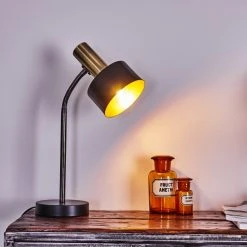 Hofstein Pretoria Tischleuchte Messing, Schwarz, 1-flammig -Günstiges Tischlampen Geschäft pretoria tischleuchte h3329054 15