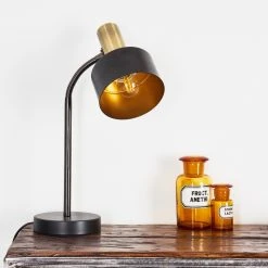 Hofstein Pretoria Tischleuchte Messing, Schwarz, 1-flammig -Günstiges Tischlampen Geschäft pretoria tischleuchte h3329054 3