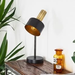 Hofstein Pretoria Tischleuchte Messing, Schwarz, 1-flammig -Günstiges Tischlampen Geschäft pretoria tischleuchte h3329054 4