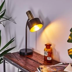 Hofstein Pretoria Tischleuchte Messing, Schwarz, 1-flammig -Günstiges Tischlampen Geschäft pretoria tischleuchte h3329054 5