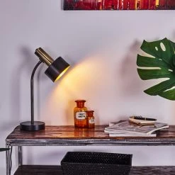 Hofstein Pretoria Tischleuchte Messing, Schwarz, 1-flammig -Günstiges Tischlampen Geschäft pretoria tischleuchte h3329054 6