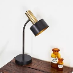 Hofstein Pretoria Tischleuchte Messing, Schwarz, 1-flammig -Günstiges Tischlampen Geschäft pretoria tischleuchte h3329054 9