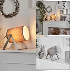 Hofstein Puelches Tischleuchte Nickel-Matt, 1-flammig