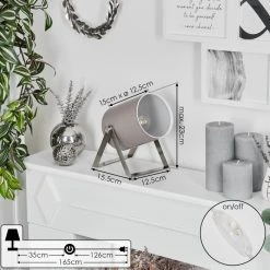 Hofstein Puelches Tischleuchte Nickel-Matt, 1-flammig -Günstiges Tischlampen Geschäft puelches tischleuchte h3616314 3