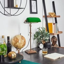 Hofstein Ragaz Bankerlampe Bronze, 1-flammig -Günstiges Tischlampen Geschäft ragaz bankerlampe h3547670 10