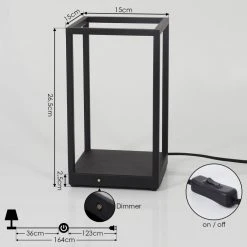 Hofstein Ranquile Tischleuchte LED Schwarz, 2-flammig -Günstiges Tischlampen Geschäft ranquile tischleuchte h3560235 3