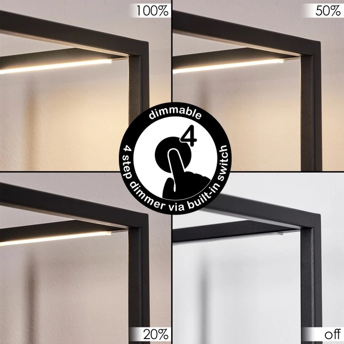 Hofstein Ranquile Tischleuchte LED Schwarz, 2-flammig 4 Hofstein Ranquile Tischleuchte LED Schwarz, 2-flammig – Bild 2