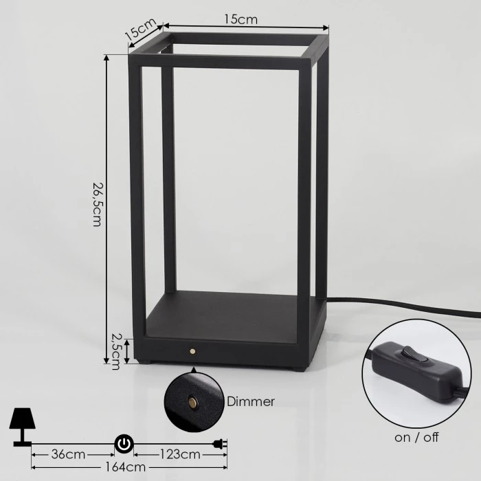 Hofstein Ranquile Tischleuchte LED Schwarz, 2-flammig 6 Hofstein Ranquile Tischleuchte LED Schwarz, 2-flammig – Bild 4