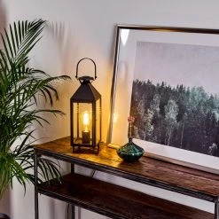 Hofstein Raupunga Tischleuchte Schwarz, 1-flammig