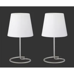 Reality TWIN Tischleuchte Nickel-Matt, 2-flammig