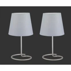 Reality TWIN Tischleuchte Nickel-Matt, 2-flammig