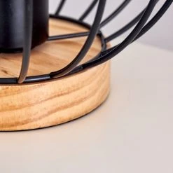 Hofstein Refresco Tischleuchte Schwarz, Holz dunkel, 1-flammig -Günstiges Tischlampen Geschäft refresco tischleuchte h3395929 2