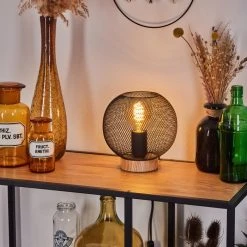 Hofstein Reiden Tischleuchte Schwarz, Naturfarben, 1-flammig -Günstiges Tischlampen Geschäft reiden tischleuchte h3566817 4