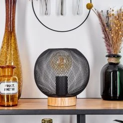 Hofstein Reiden Tischleuchte Schwarz, Naturfarben, 1-flammig -Günstiges Tischlampen Geschäft reiden tischleuchte h3566817 5